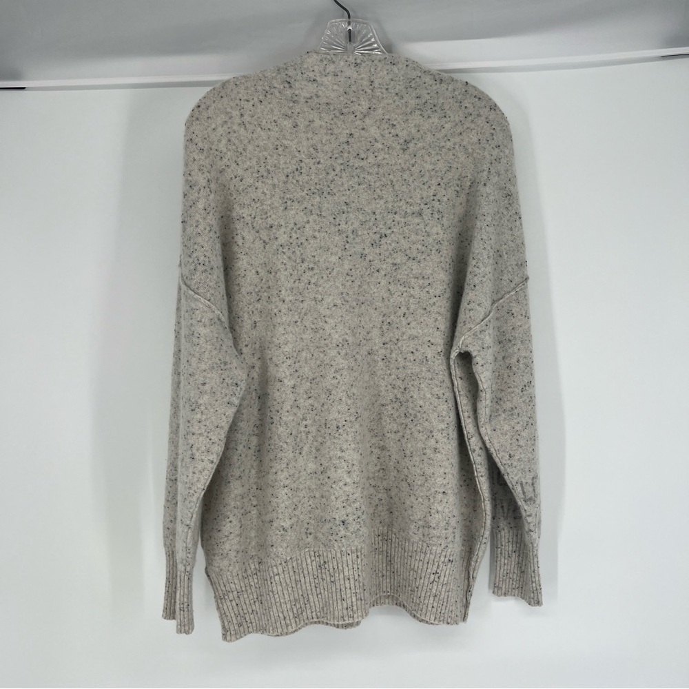 Pilcro 100% Cashmere Grey Star Mock Neck Prep Lightweight Knit Pullover Sweater - Picture 6 of 7